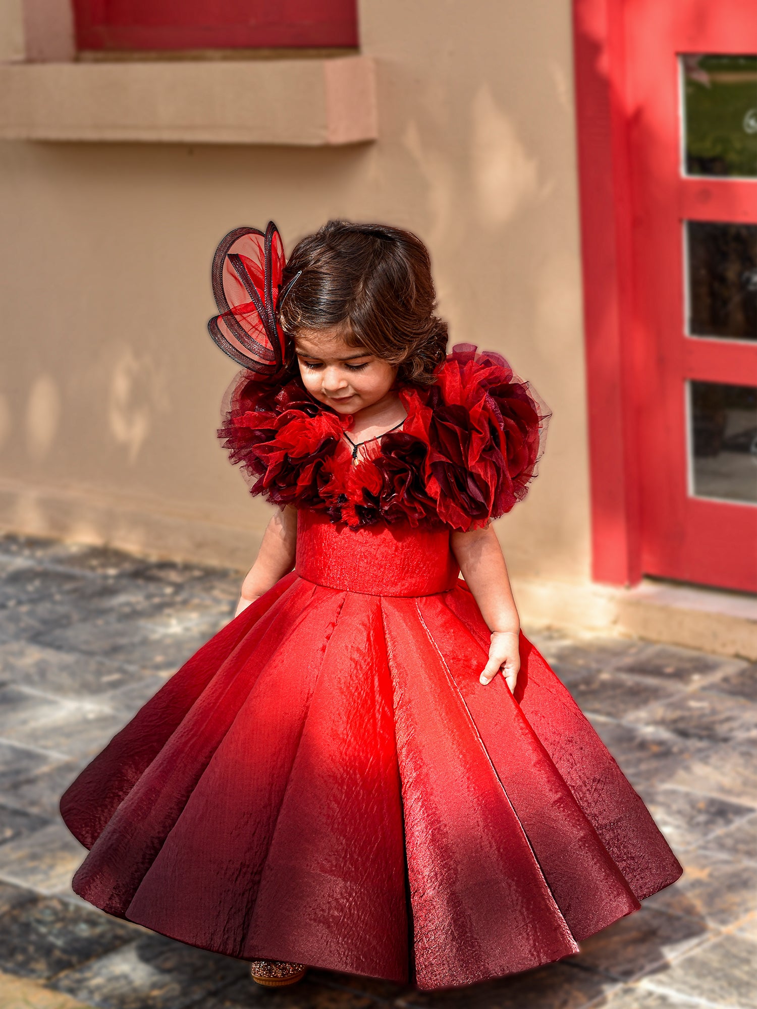 Red Birthday Party Low High Dress for Girls, Gorgeous Gown With Long Train  for Kids, Kids Formal Clothes, Custom Sized Red Tulle Dress - Etsy